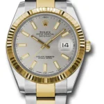 Rolex Datejust Silver Index Dial on Oyster Ref 126333 with New Style Card White  2017