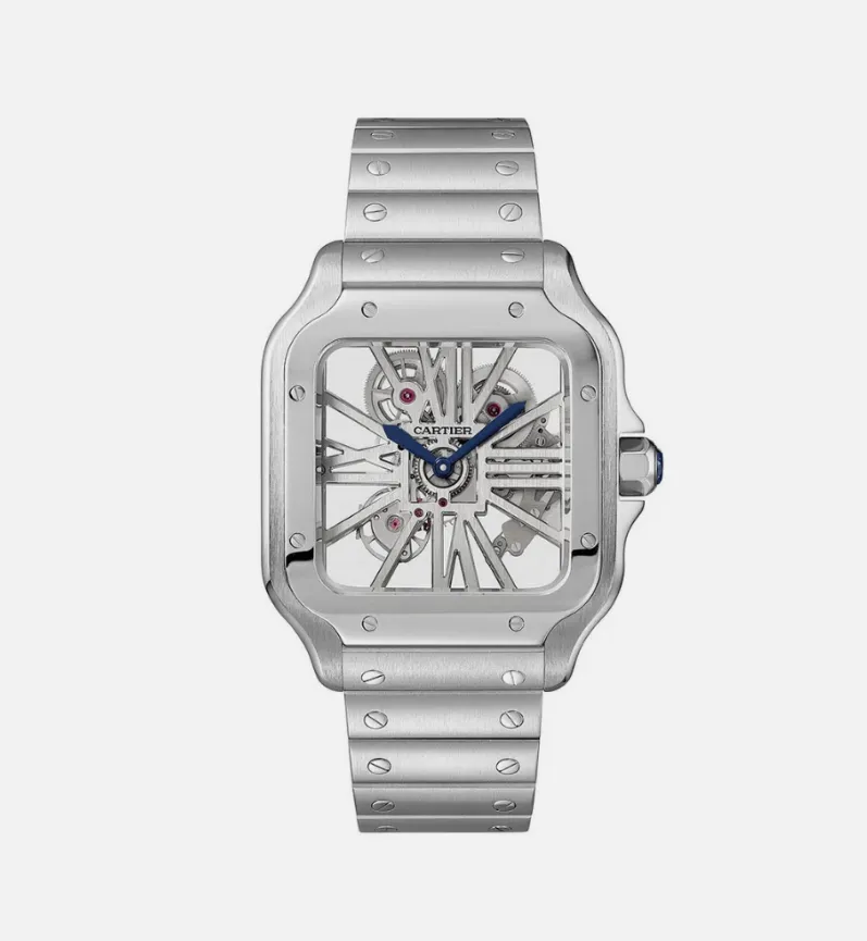 18305153_q409ecsvexn7empsafmqzdfb2bmr.webp Cartier Santos Skeleton Skeleton Dial Ref 4109 with Papers - Image 1