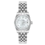 Rolex Datejust Lady White Mop Diamond Dial on Jubilee Hidden Clasp Bracelet Ref 179174