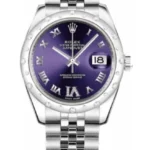 Rolex Datejust Purple Roman Dial on Jubilee Ref 178344 with New Style Card Green  2021