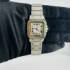 Cartier Santos Galbee White Roman Dial on 2 Tone Bracelet Ref 2961 - Image 2
