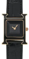 Hermes H Black Dial on Leather Ref HH1.270B with Papers