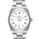 Rolex Oyster Perpetual White Roman Dial on Oyster Bracelet Ref 67480 with Papers  1997