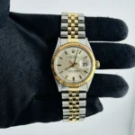 Rolex Datejust Silver / Gold Stick Dial on D Link Jubilee Bracelet Ref 1601/3