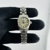 Rolex Oyster Perpetual Date Silver Stick Dial on Folded Jubilee Bracelet Ref 6917/4
