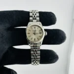Rolex Oyster Perpetual Date Silver Stick Dial on Folded Jubilee Bracelet Ref 6917/4