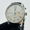 Iwc Portugieser Chronograph Silver / Gold Arabic Markers Dial on Leather Band Ref IW371604 with Card  2022 - Image 3