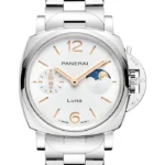 Panerai Luminor Due Luna White Dial on Stainless Steel Bracelet Ref PAM01301 with Card  2022