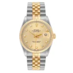 Rolex Datejust Champagne Diamond Factory Dial on D Link Jubilee Bracelet Ref 16013G