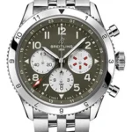 Breitling Super AVI B04 Chronograph GMT Green Dial on Bracelet Ref AB04452A1L1A1 with Card 2026