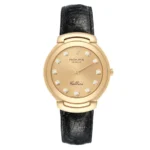 Rolex Cellini Champagne Diamond Factory Dial on Leather Ref 6623/8 with Papers 1998