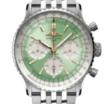Breitling Navitimer B01 Chronograph Mint Green Dial on Bracelet Ref AB0139211L1A1 with Card 2025