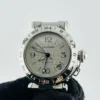 Cartier Pasha GMT Silver / Arabic Numerals Dial on Stainless Steel Bracelet Ref 2377/W31029M7 - Image 3