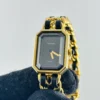 Chanel Premiere L Black Dial on Gold Plated & Leather Ref H0001 - Image 3