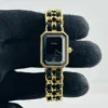 Chanel Premiere L Black Dial on Gold Plated & Leather Ref H0001 - Image 2