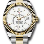Rolex SkyDweller White Dial on Oyster Ref 326933 with New Style Card (green) 2021