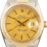 Rolex Datejust Champagne Linen Dial on D-Link Jubilee Bracelet Ref 16233