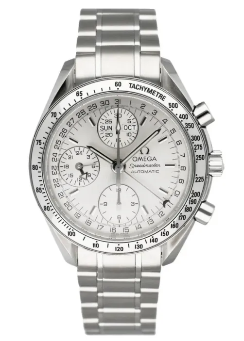 18348774_ko368hw37dp4nixkfcrpwdnyi1aj.webp Omega Speed Master Silver Chrono Dial on Ref 3523.3 with Card 2005 - Image 1