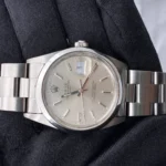 Rolex Oyster Perpetual Date Silver Stick Dial on Oyster Ref 15000