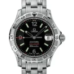 Omega Seamaster Black Dial on Stainless Steel Bracelet Ref 2514.50.00 with Card 1998