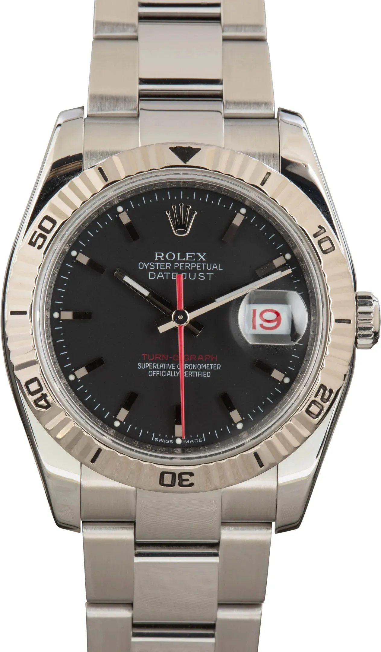 18349987_z3icqe0ni41tgl41evwm9gx1ll02.webp Rolex Datejust Black Stick Dial on Jubilee Ref 116264 - Image 1
