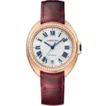 Cartier Cle Silver Dial on Leather Ref 3950 with Card 2017