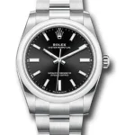 Rolex Oyster Perpetual Black Index Dial on Oyster Ref 124200 with New Style Card (green) 2022