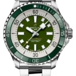 Breitling Superocean Automatic Green Dial on Bracelet Ref A17376A31L1A1 with Card 2025