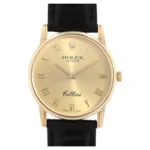 Rolex Cellini Gold Dial on Leather Ref 5116/8 with Papers 2004