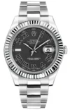 Rolex Datejust II Black Roman Dial on Oyster Ref 116334 with Card (Old Green) 2012
