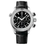 Omega Planet Ocean 600M Black Dial on Leather Band Ref 222.18.38.50.01.001 with Card