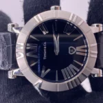 Tiffany & Co Atlas Black Dial on Leather Ref TIF345711