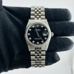 Rolex Datejust AM Black / White Diamond Markers Dial on D-Link Jubilee Ref 16030
