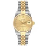 Rolex Datejust Champagne Stick Dial on D-Link Jubilee Bracelet Ref 68273