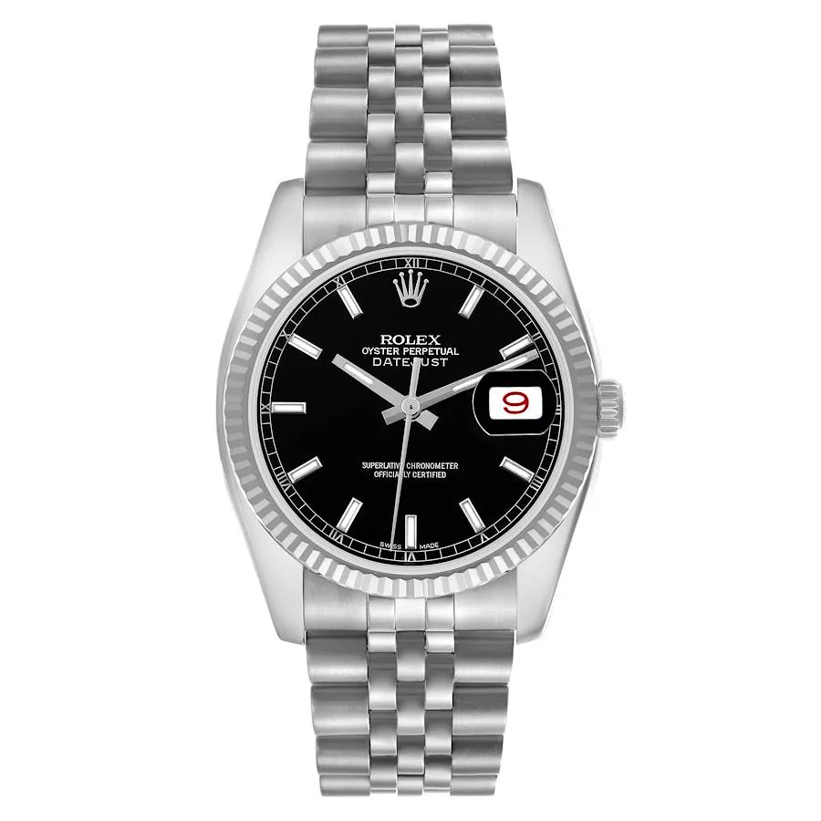 18515613_yy1elf80cwbf7l001hhj6n4aajba.webp Rolex Datejust Black Dial on Jubilee Ref 16234 - Image 1