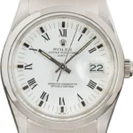 Rolex Oyster Perpetual Date White Roman Dial on Oyster Ref 15000