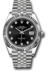 Rolex Datejust Black Diamond Dial on Jubilee Ref 126334 with New Style Card (green) 2021