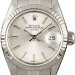 Rolex Datejust Lady Silver Stick Dial on Jubilee Ref 69174 with Papers 1997