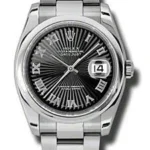 Rolex Datejust Black Sunburst Dial on Oyster Ref 116200 with Papers 2007