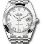 Rolex Datejust White Roman Dial on Jubilee Ref 126300 with New Style Card (green) 2022