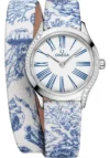 Omega De Ville Mini Tr√©sor Quartz White / Blue Roman markers Dial on Fabric Strap Ref 428.17.26.60.04.001 with Card