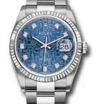 Rolex Datejust Blue Jubilee Diamond Dial on Oyster Ref 126234 with New Style Card (green) 2021