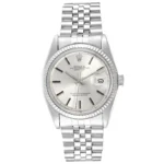 Rolex Datejust Silver Stick Dial on Folded Jubilee Bracelet Ref 1601/4
