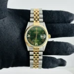 Rolex Datejust AM Green Roman 6 & 9 Diamond Dial on D-Link Jubilee Ref 16013