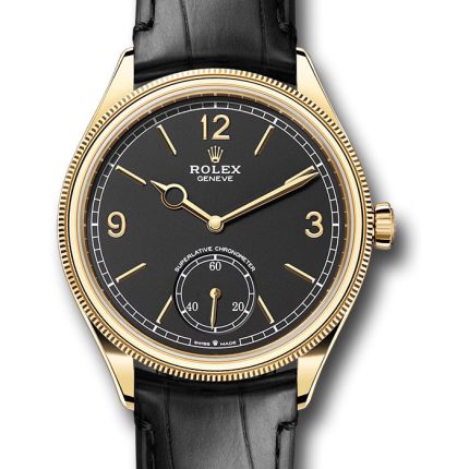 Rolex 1908 Black Dial on Leather Strap Ref 52508 with New Style Card Green  2024