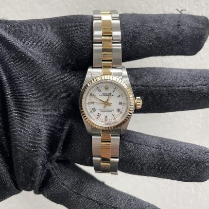 Rolex OP White Roman Dial on Oyster Ref 67193 with Papers  1997