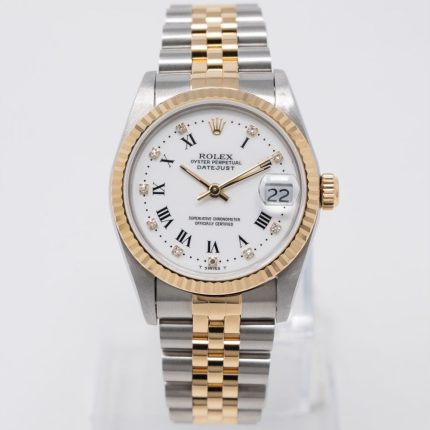 Rolex Datejust White Roman Dial on Jubilee Ref 68273 with Papers  1991