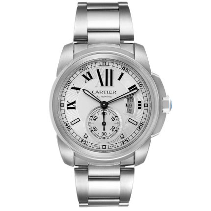 Cartier Calibre Silver Roman Dial Ref 3389