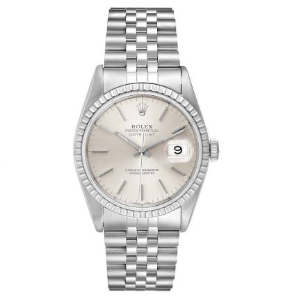 Rolex Datejust Silver Stick Dial on Jubilee Ref 16220 with Papers  1991
