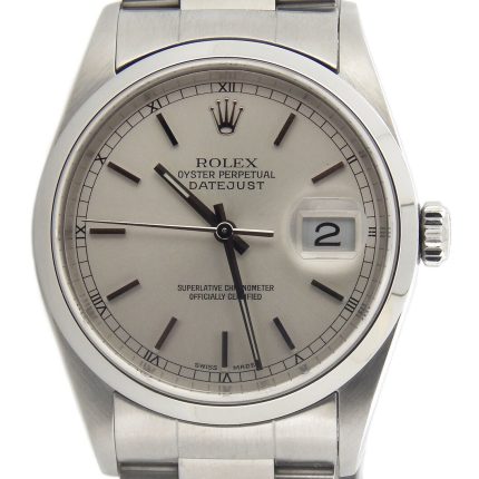 Rolex Datejust Silver Dial on Oyster Ref 16200 with Papers  2005